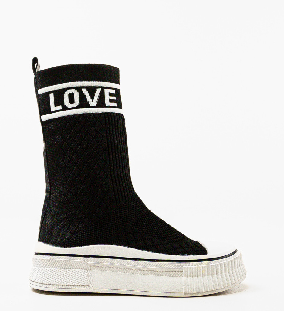 Sneakers Lovee Negri | Stil Urban Confortabil - imagine 4