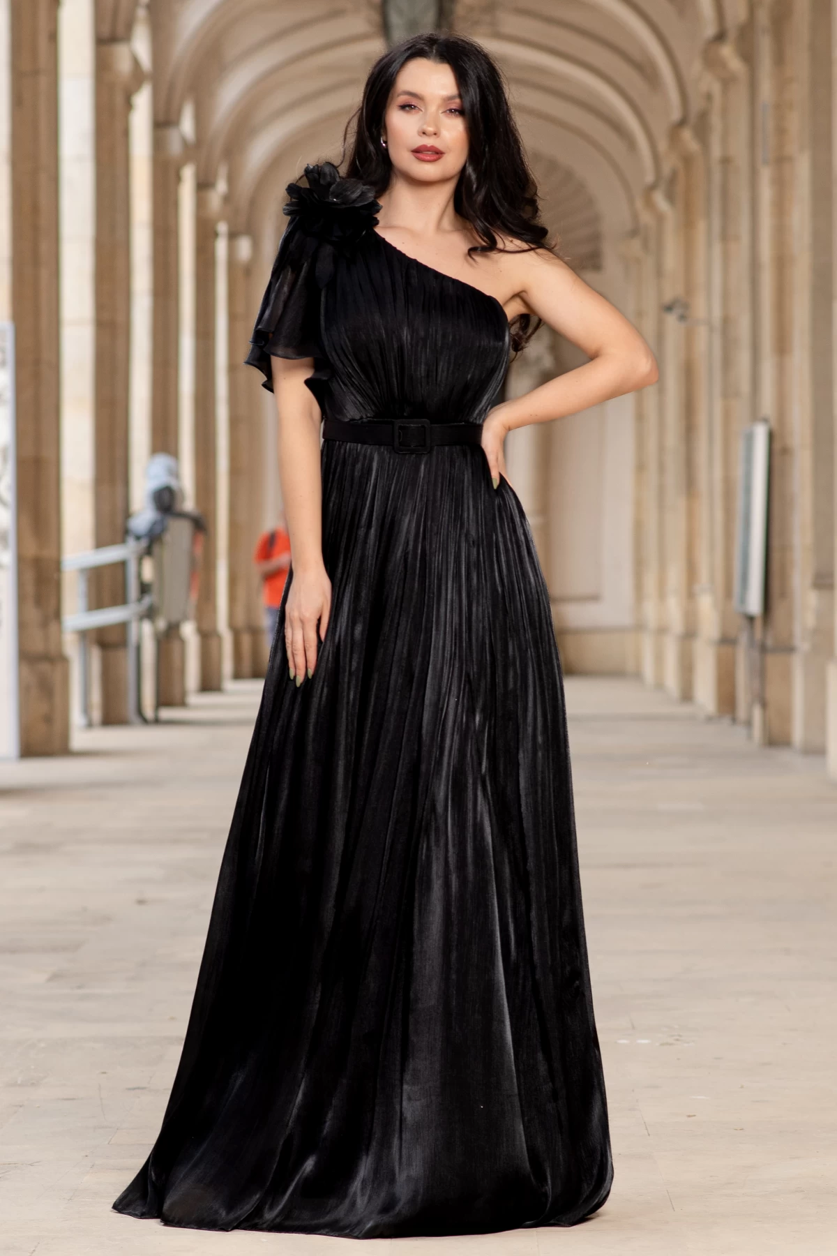 Rochie Josephine cu flori 3D elegantă