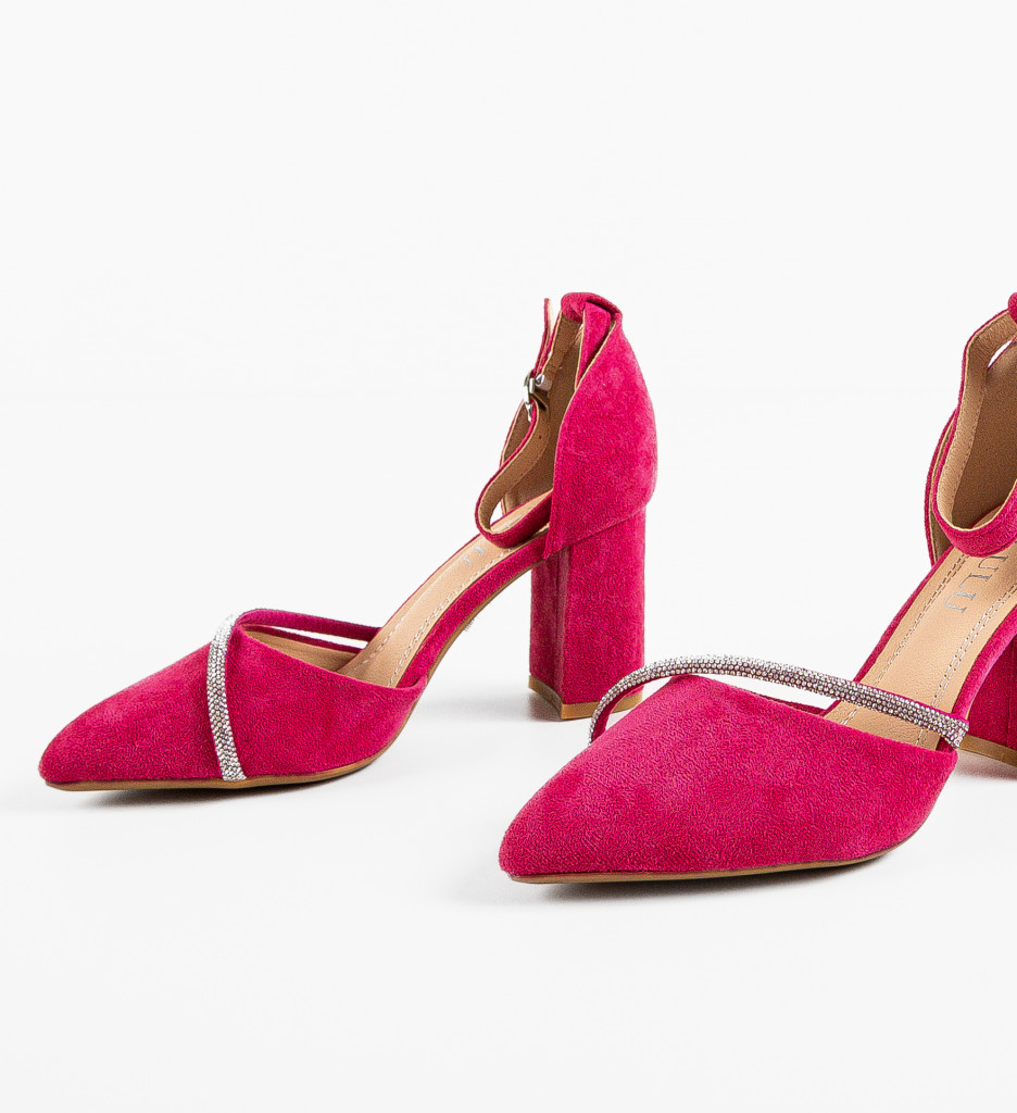 Pantofi Dem Fuchsia cu Toc Elegant - imagine 5