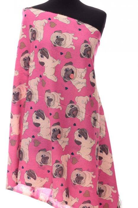 Esarfă Pug Shopika | Casmire Fucsia - imagine 1