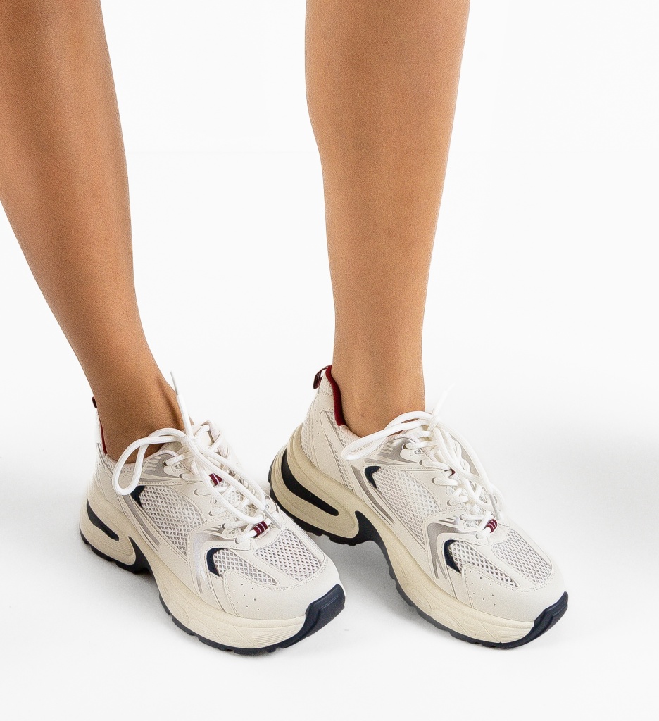 Sneakers Dama Floriza Albi | Confort și Eleganță