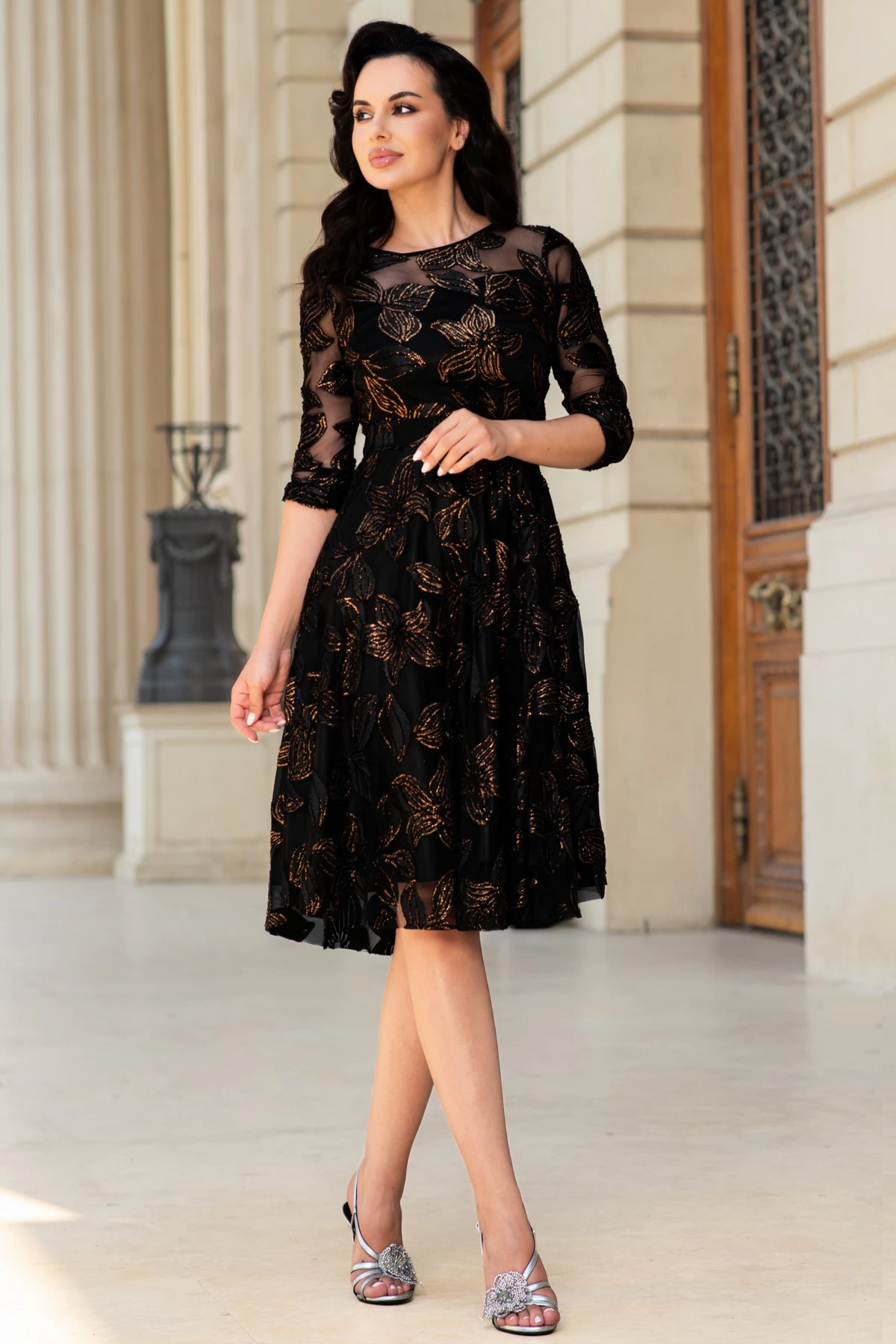 Rochie de ocazie in clos Margot cu crini