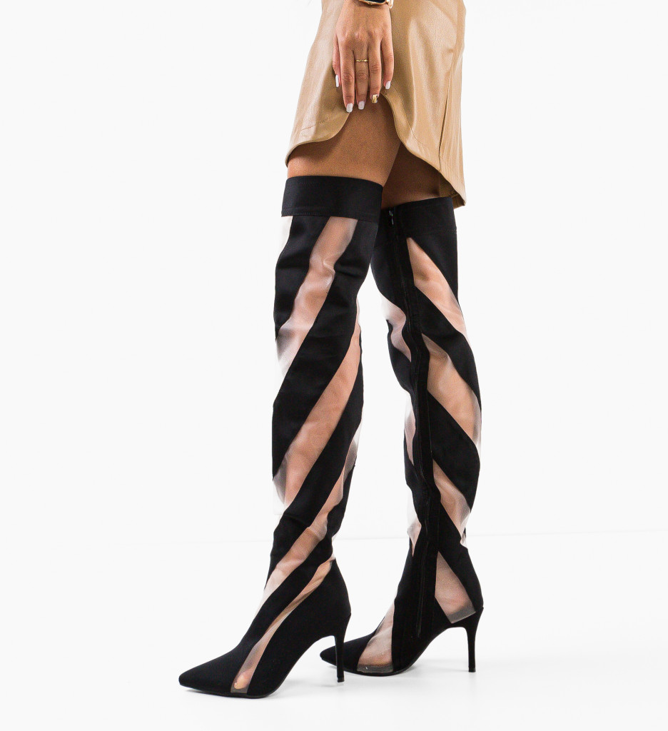 Cizme Dama Pete Negre - Stil Urban Modern - imagine 5