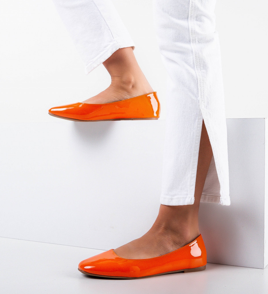 Balerini Dama Portocalii Casual Confortabili - imagine 2