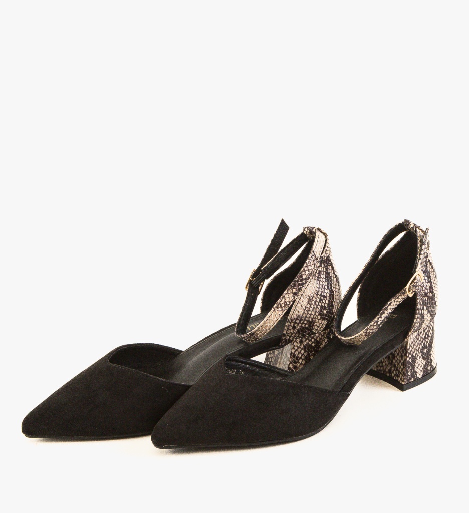 Pantofi Neyny Negri Eleganți cu Toc - imagine 14