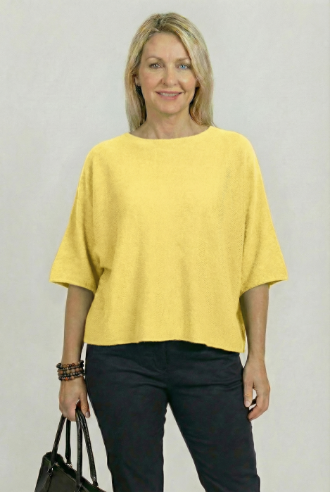 Pulover Maneca Fluture Shopika | Galben Pai - imagine 2