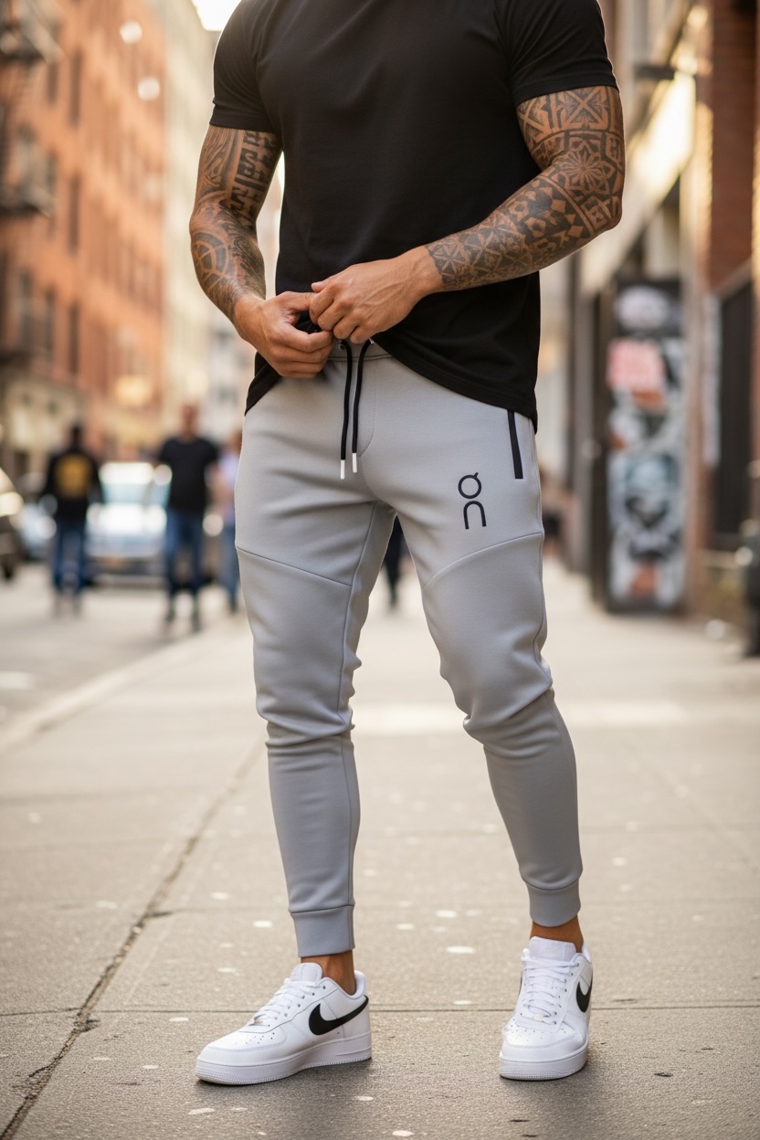 Pantaloni Trening Gri Conici - Stil și Confort - imagine 2