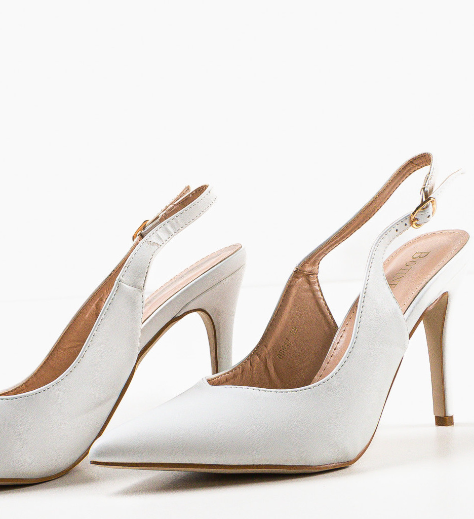 Pantofi cu toc Amani Albi - Eleganță și Stil - imagine 7