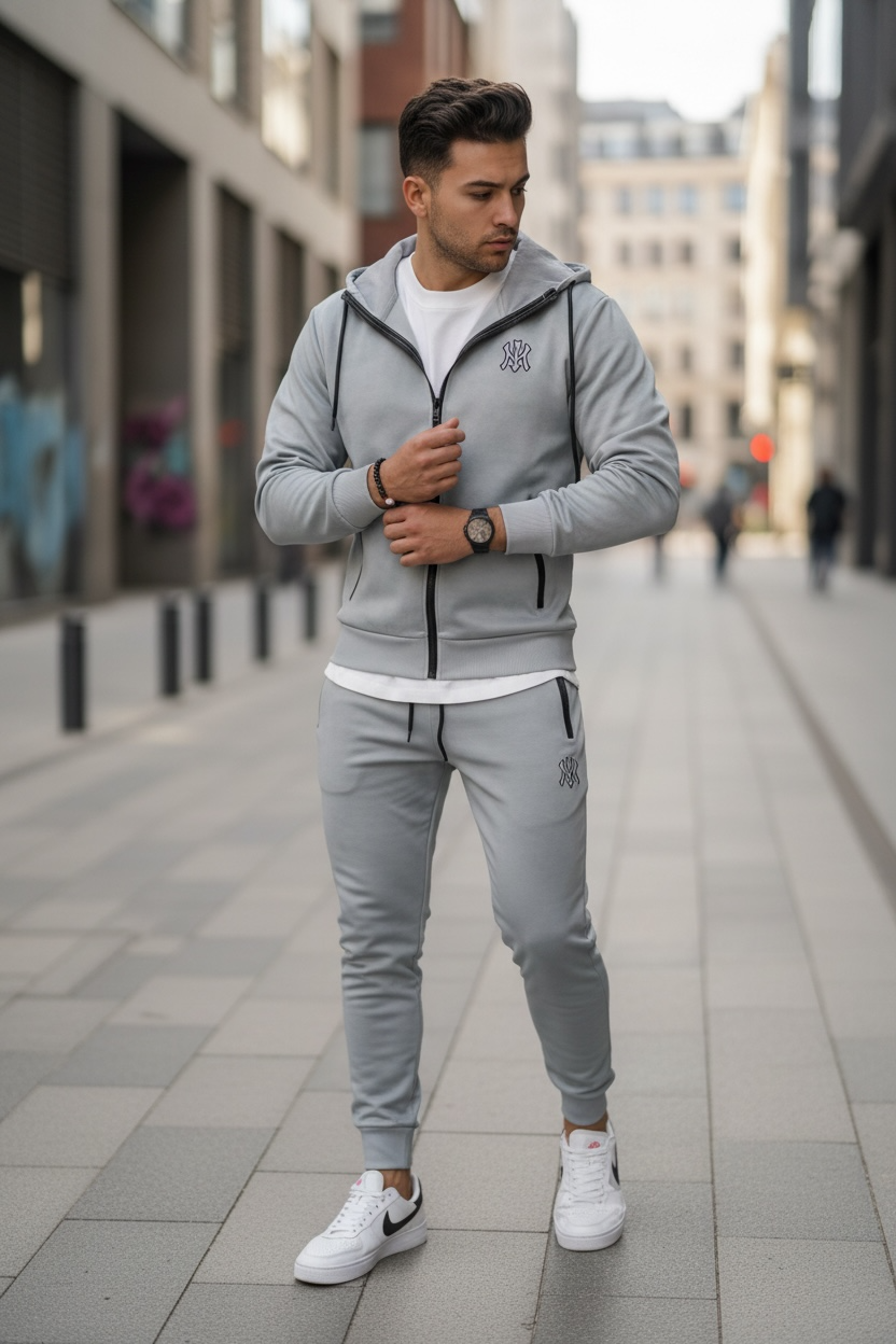 Trening Barbati Slim Fit Gri Premium