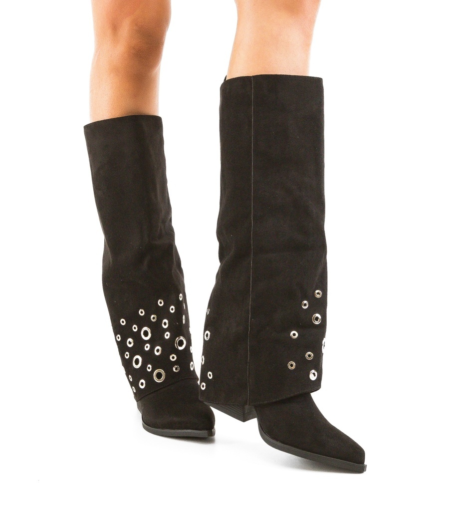 Cizme Dama Leop Negre Elegante - imagine 5