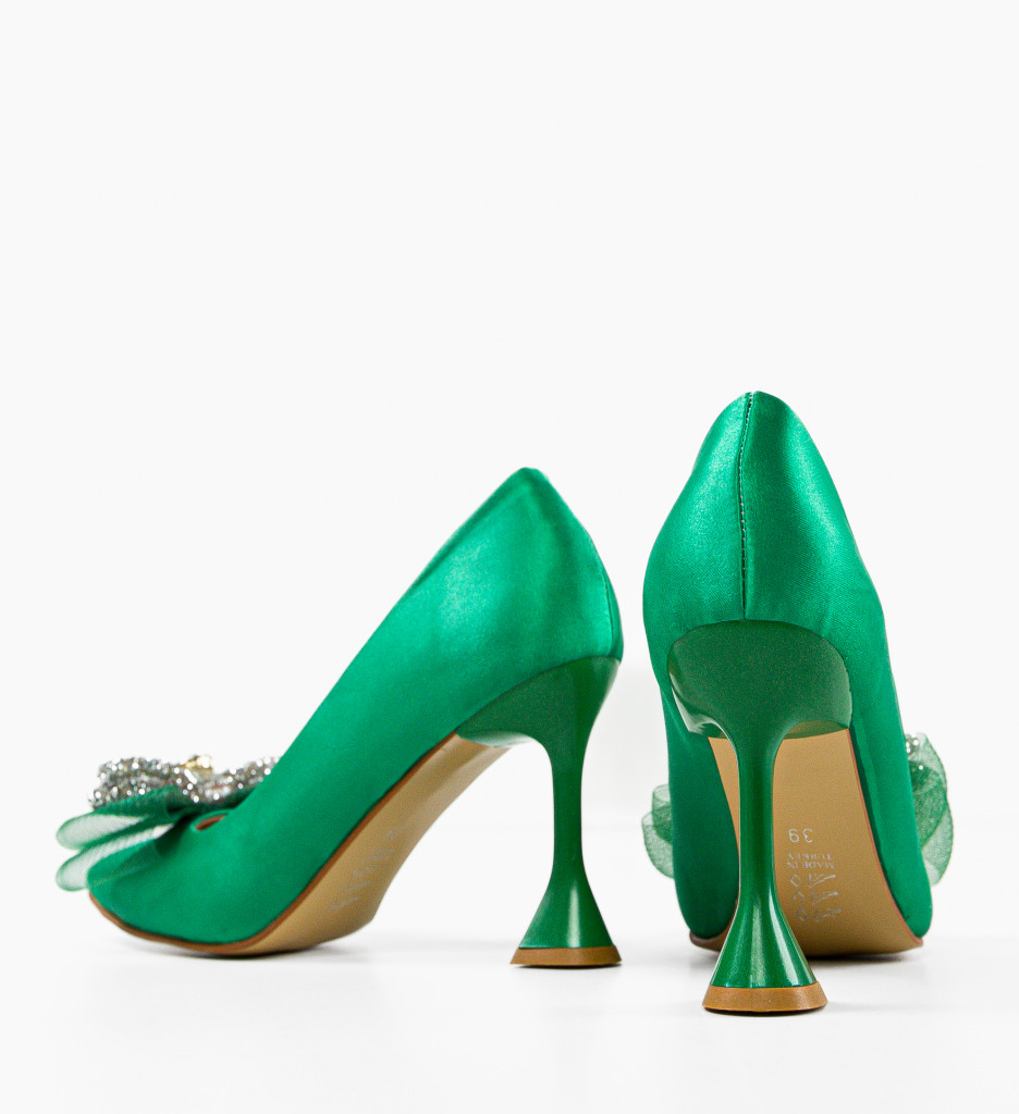 Pantofi Dydyan Verzi Eleganți cu Toc - imagine 8