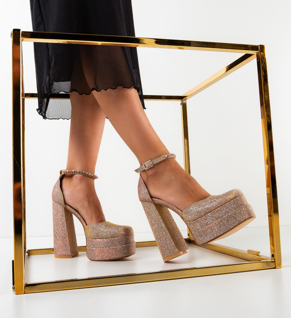 Pantofi Dama Kierran Aurii | Eleganță și Stil - imagine 3