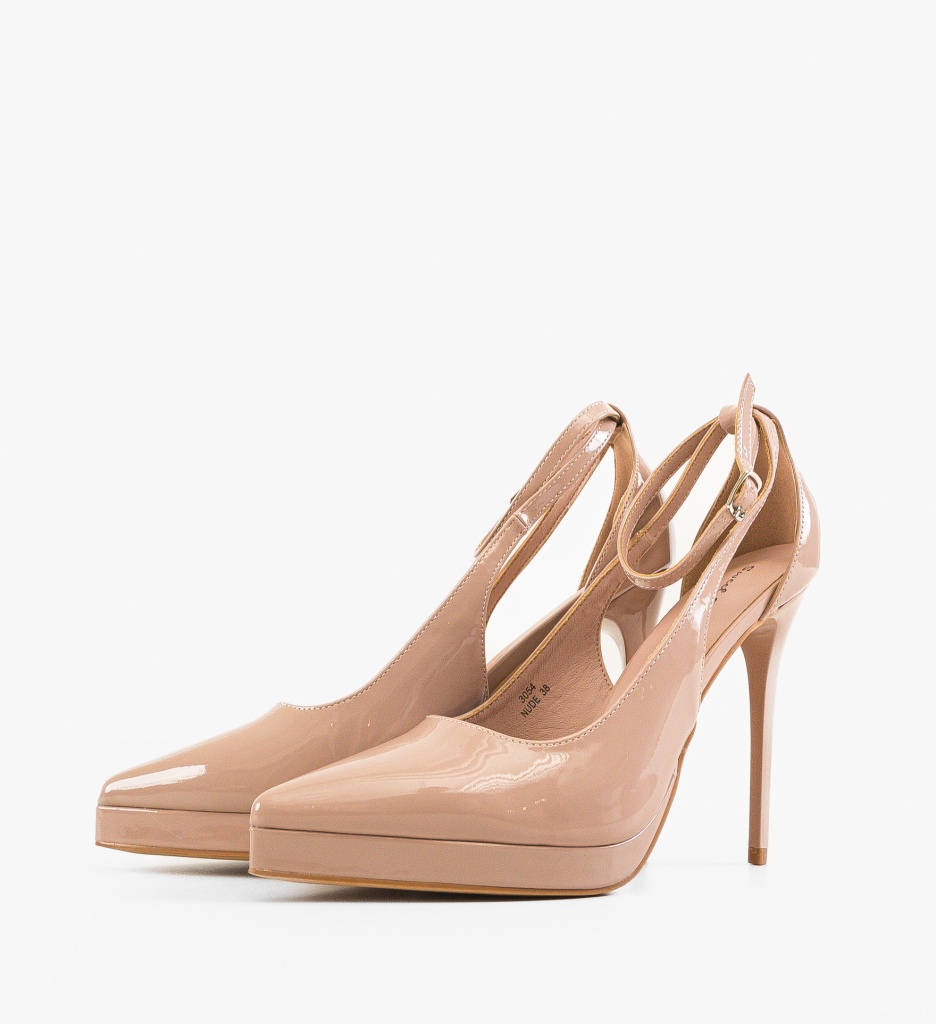 Pantofi dama Mullen Nude cu toc elegant - imagine 5