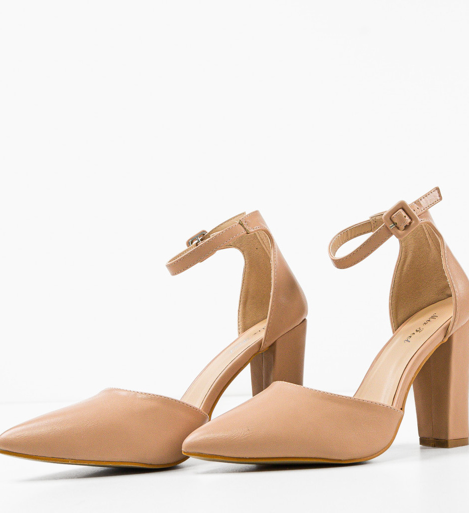 Pantofi Carina Bej cu toc elegant | Comfort & Stil - imagine 4