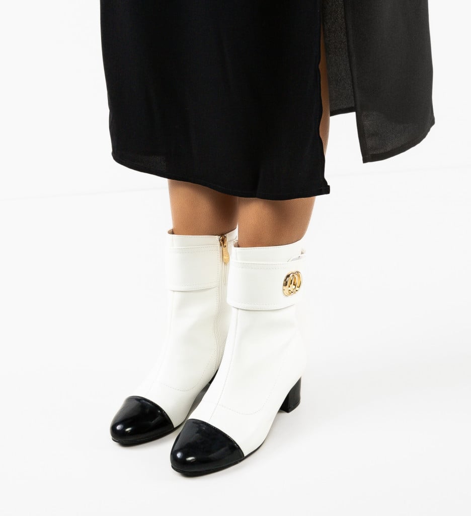 Botine Greto Albe - Eleganță și Stil Urban - imagine 4