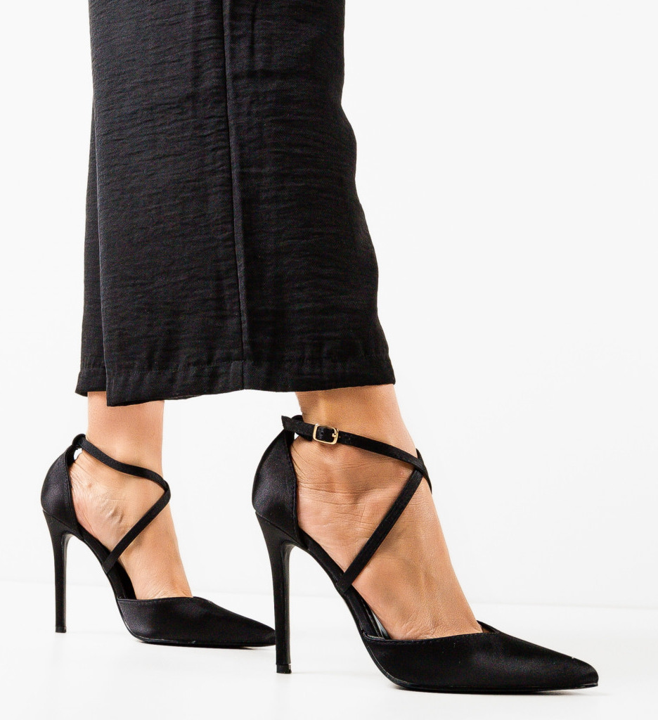 Pantofi cu toc Arpat negri eleganți și confortabili - imagine 3