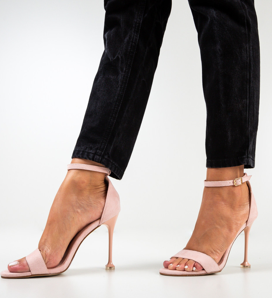 Sandale Brock Roz cu Toc Elegante - imagine 3