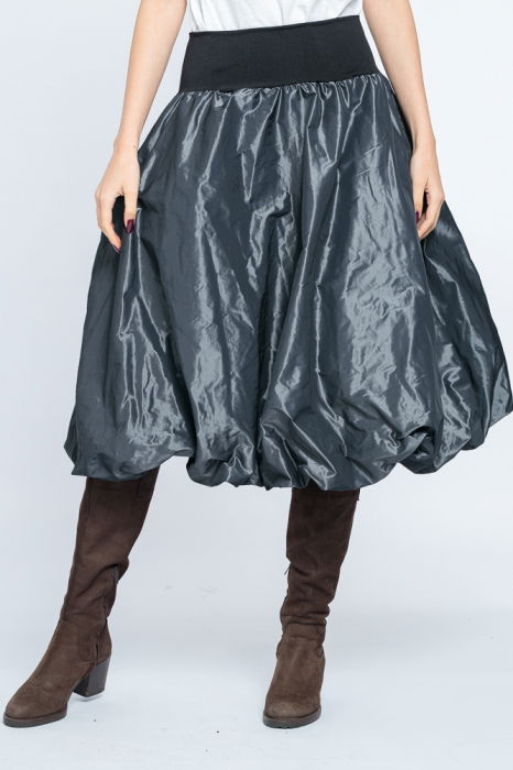 Fusta Gri Metalizat Shopika | Talie Elastica