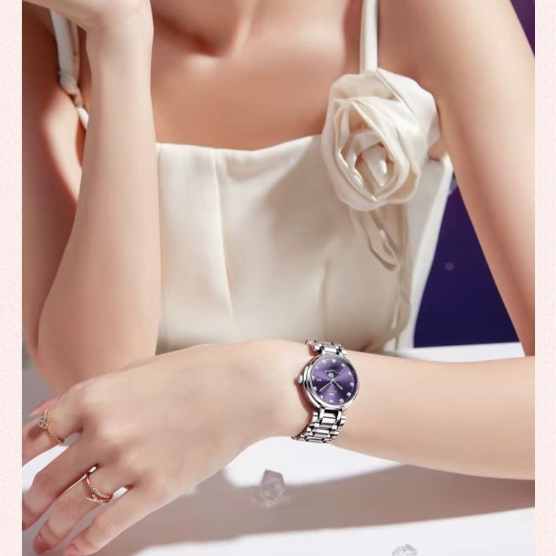 Olevs CS1950 - Ceas Elegant Dama cu Cadran Mov - imagine 2