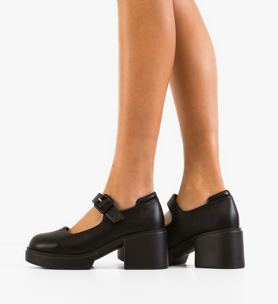 Pantofi dama Kratos Negri eleganți cu toc - imagine 3