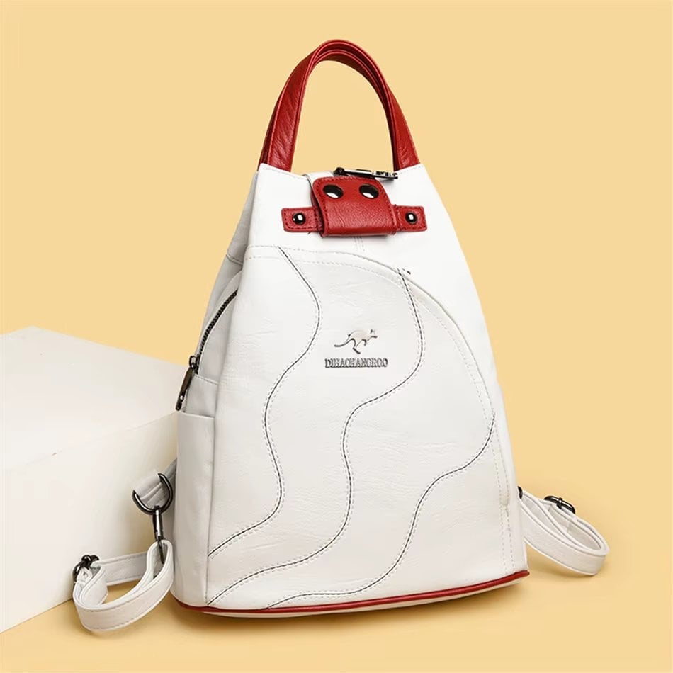 Rucsac Picadili Viella GT3593 Crem/Rosu - Practic - imagine 3
