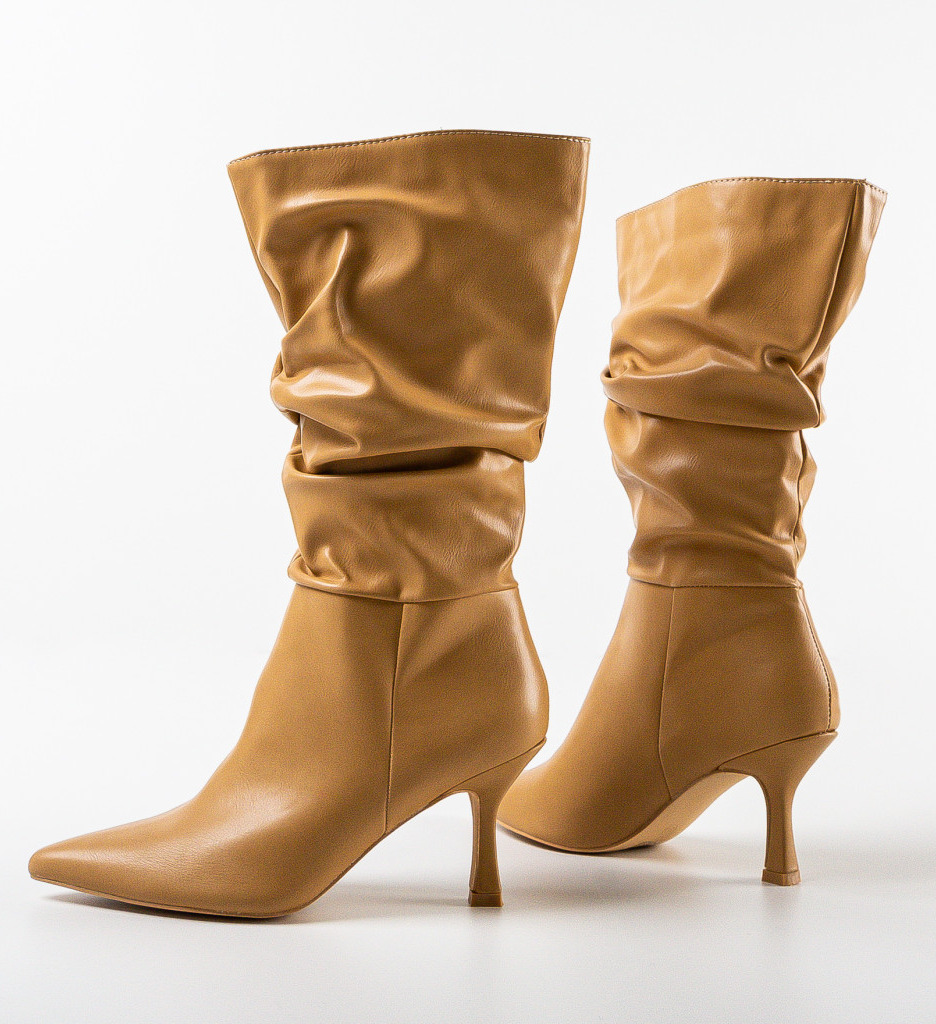 Cizme Dama Long Bej Elegante - imagine 7