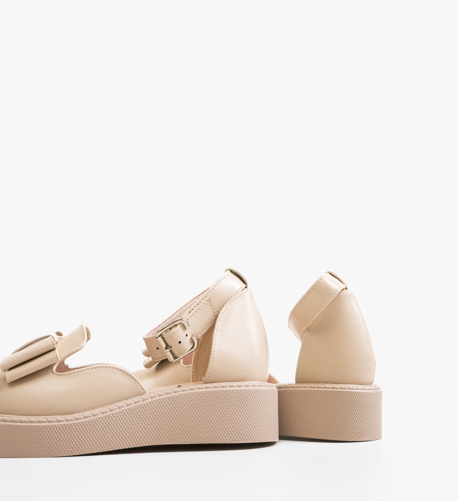 Pantofi Casual Dama Bej Confortabili - imagine 4