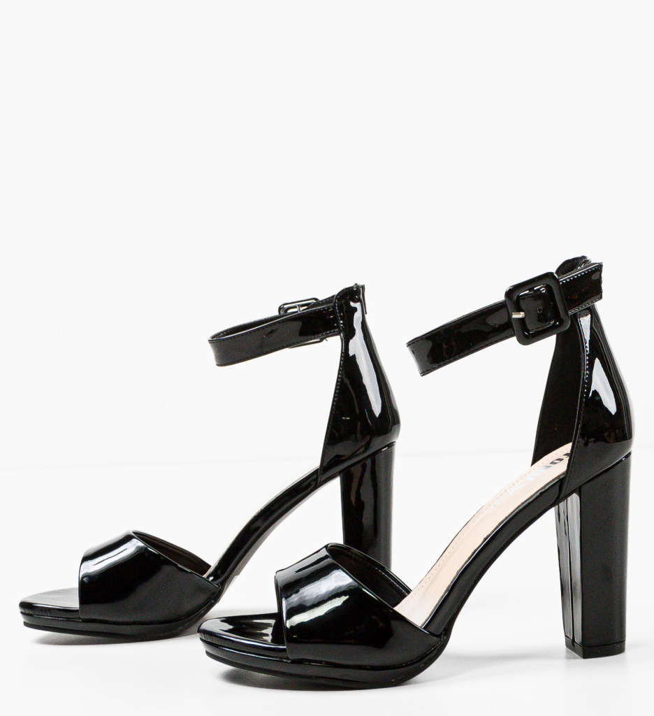 Sandale cu toc Ghideci Negre - Eleganță și Stil