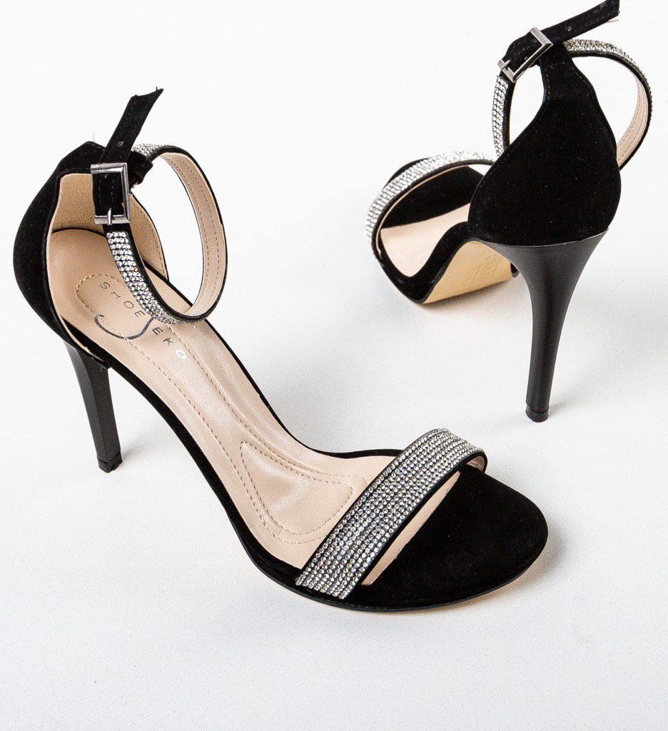 Sandale Dama Sadas Negre cu Toc Elegant - imagine 8