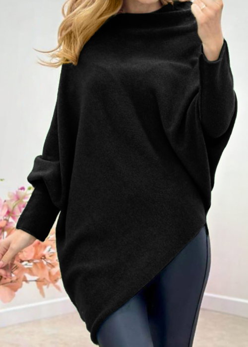 Pulover Shopika Vascoza Negru | Maneca Fluture Versatil