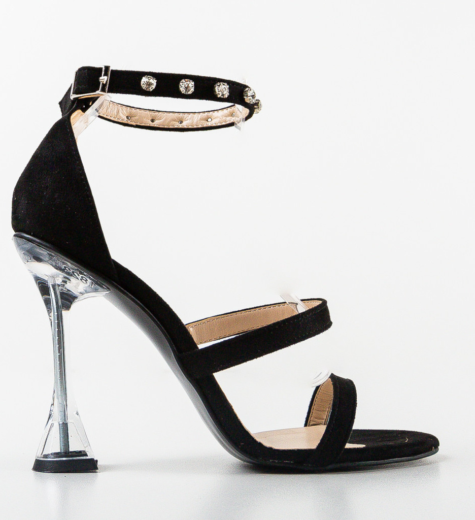 Sandale cu Toc Bonda Negre | Eleganță Asigurată - imagine 5
