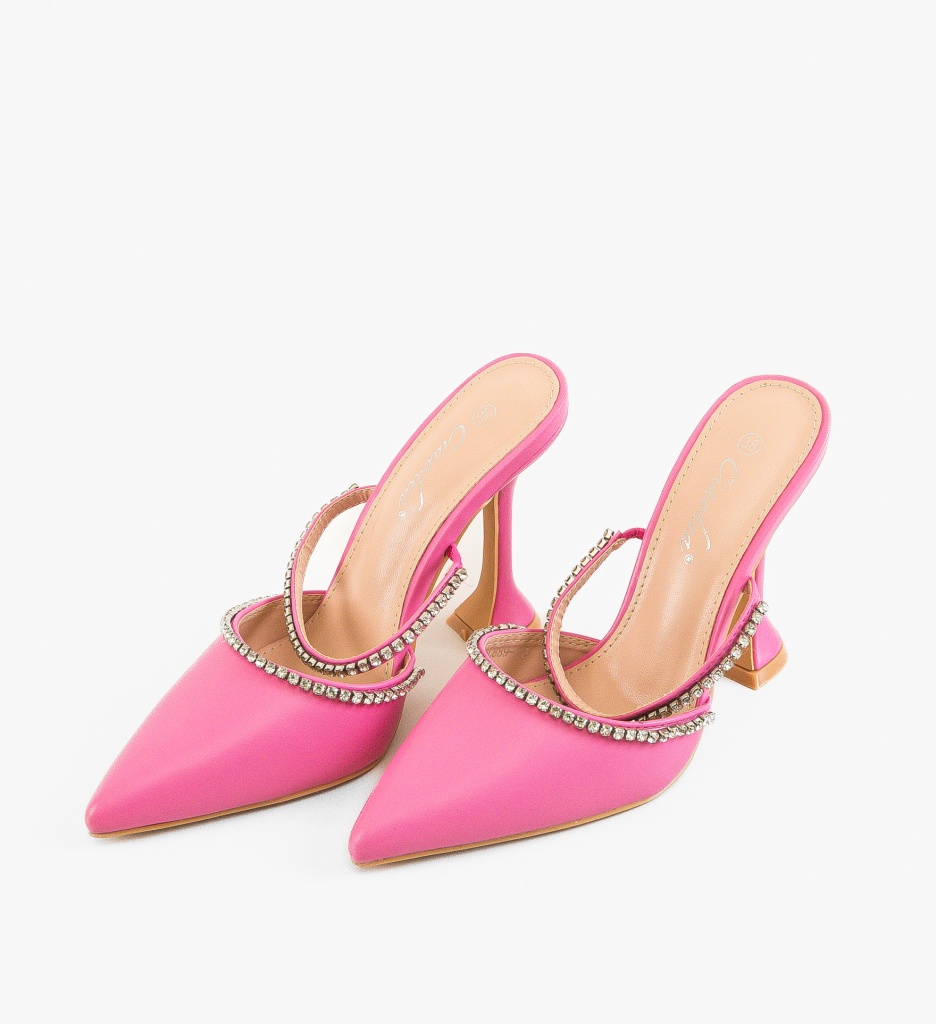 Pantofi Dama Leslie Roz cu Toc Elegant - imagine 4