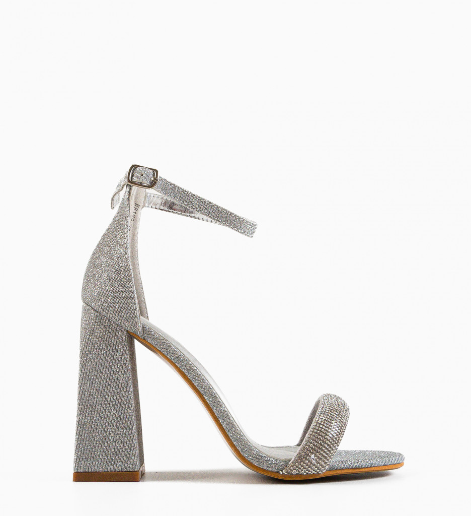 Sandale cu Toc Argintii Arron - Stil Elegant - imagine 5