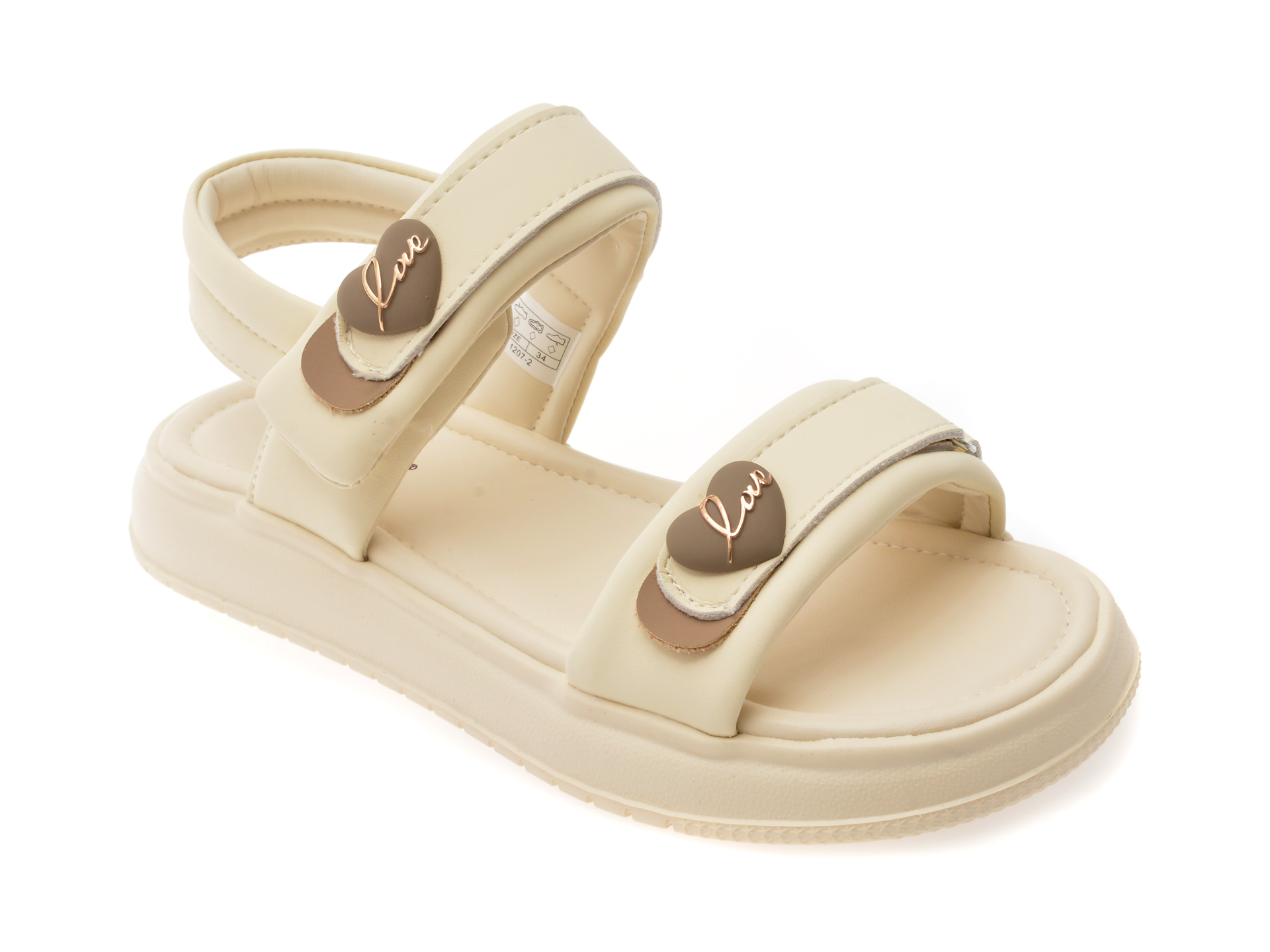 Sandale Selection Kids albe din piele ecologică