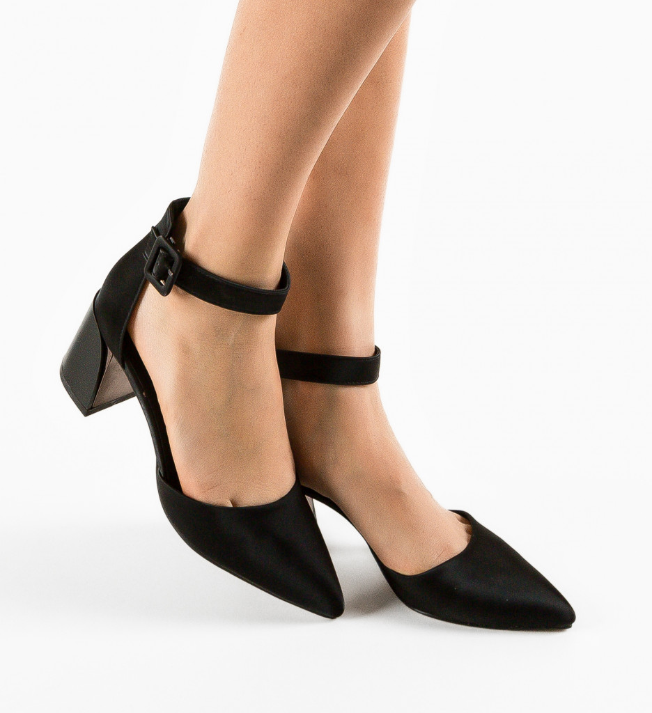 Pantofi Vandre Negri cu Toc - Eleganță Asigurată - imagine 3