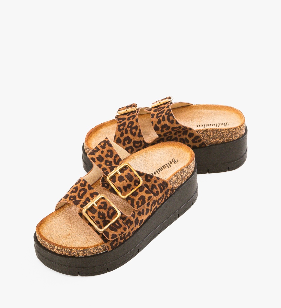 Papuci Dama Olive Animal Print - Eleganță și Stil - imagine 6