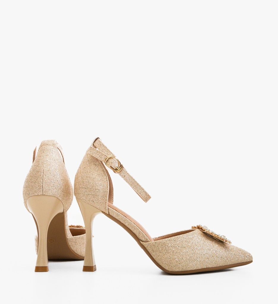 Pantofi dama Delgay Aurii Eleganți - imagine 5