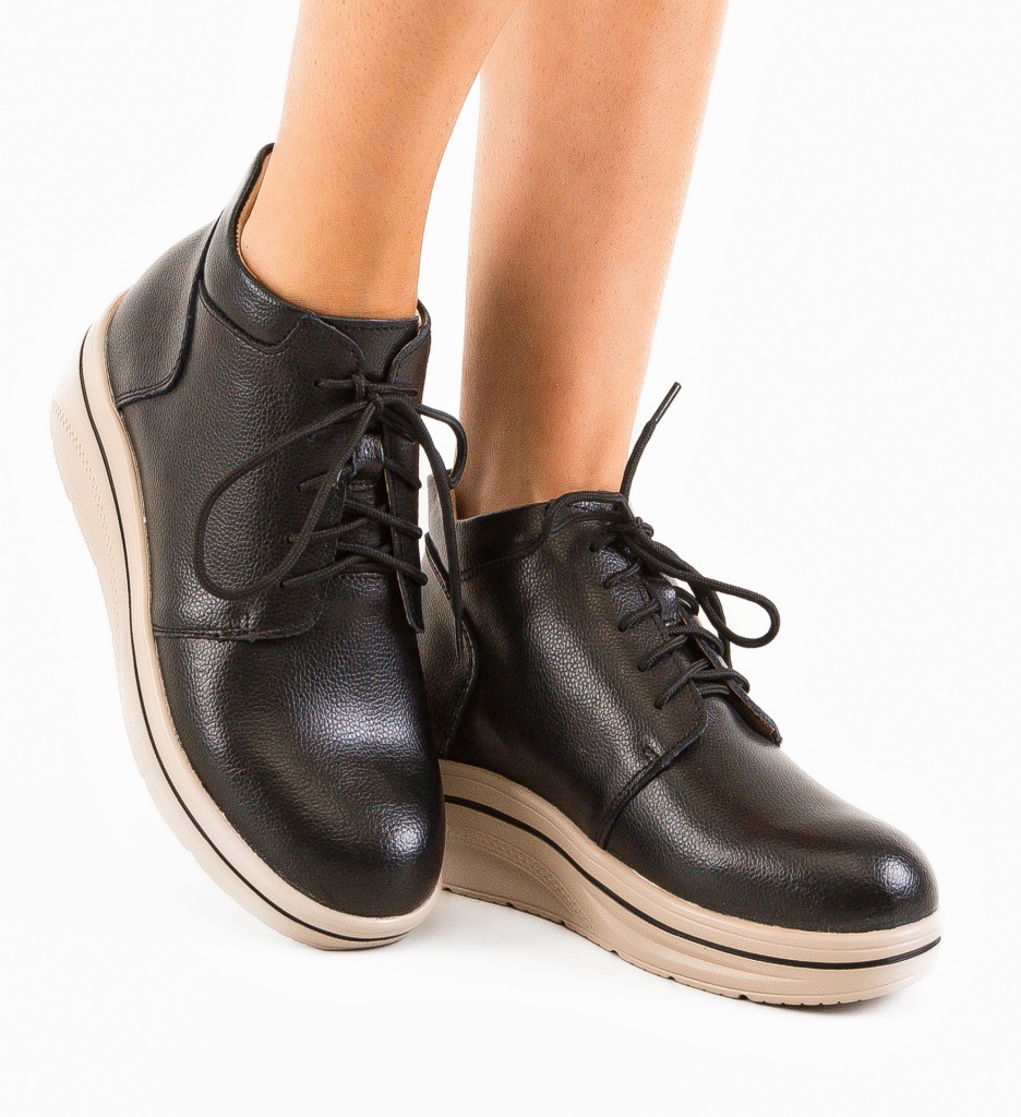 Pantofi Casual Palerma Negri - Confort & Stil - imagine 3