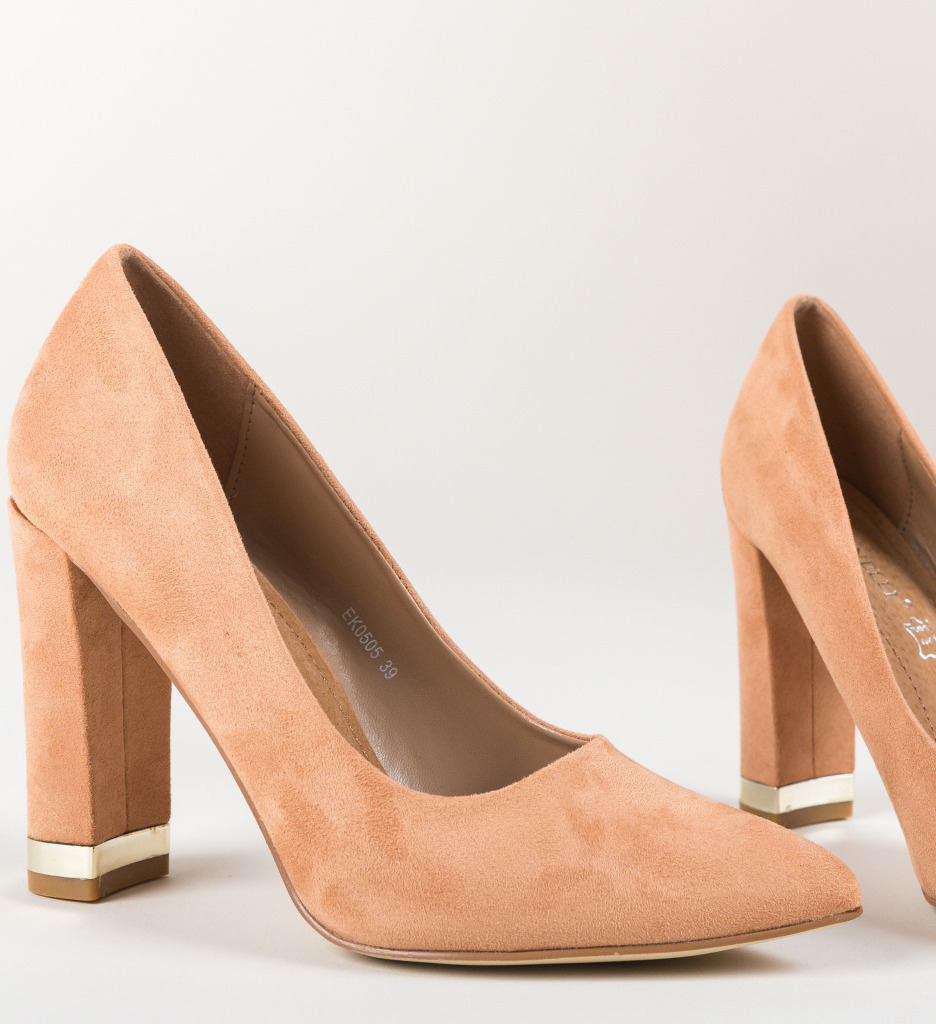 Pantofi Eleganti Bej cu Toc Sofie - imagine 4