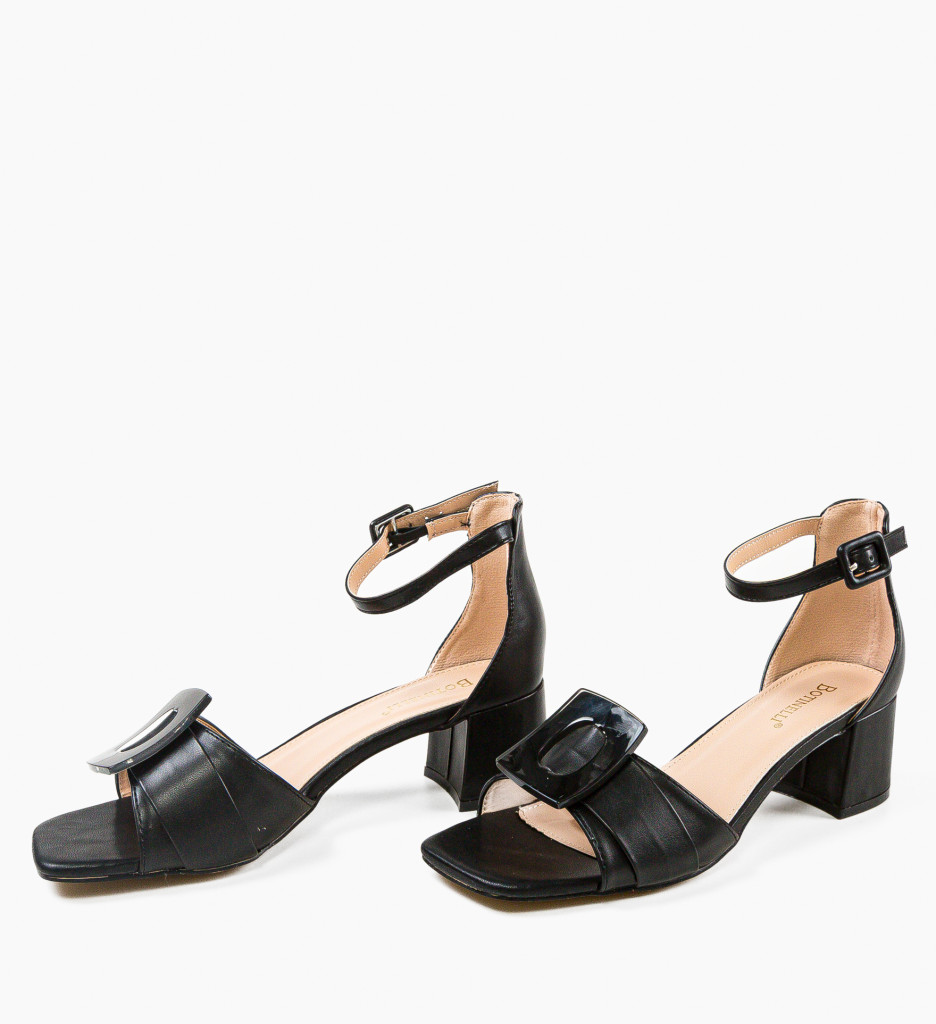 Sandale cu toc Pokazaha Negre | Eleganță și Stil - imagine 6