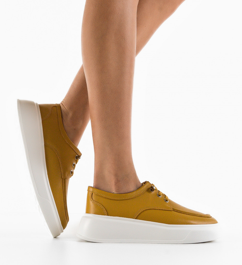Pantofi Casual Naenia Galbeni - Confort și Stil - imagine 3