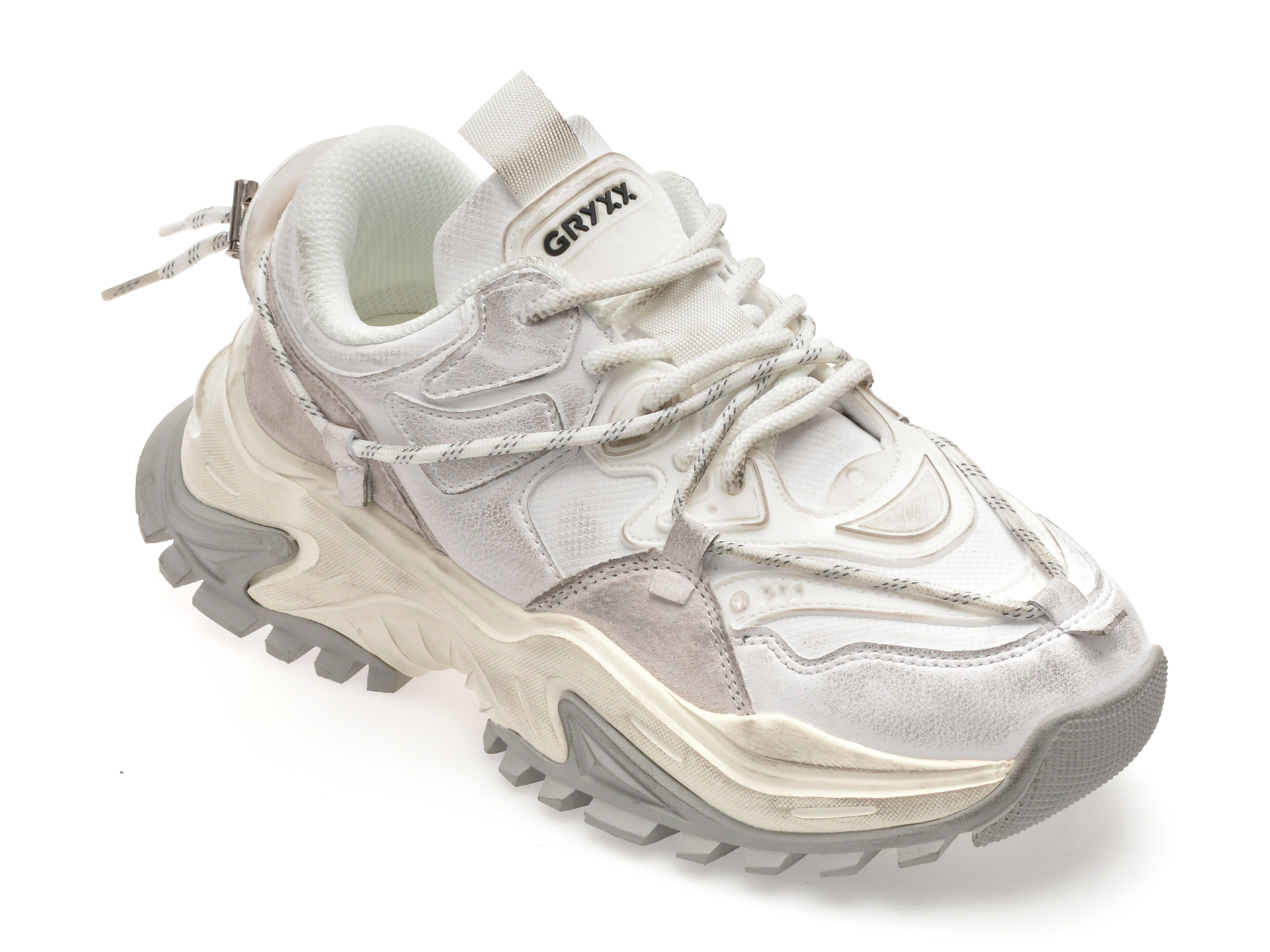 Pantofi sport GRYXX albi din piele naturală