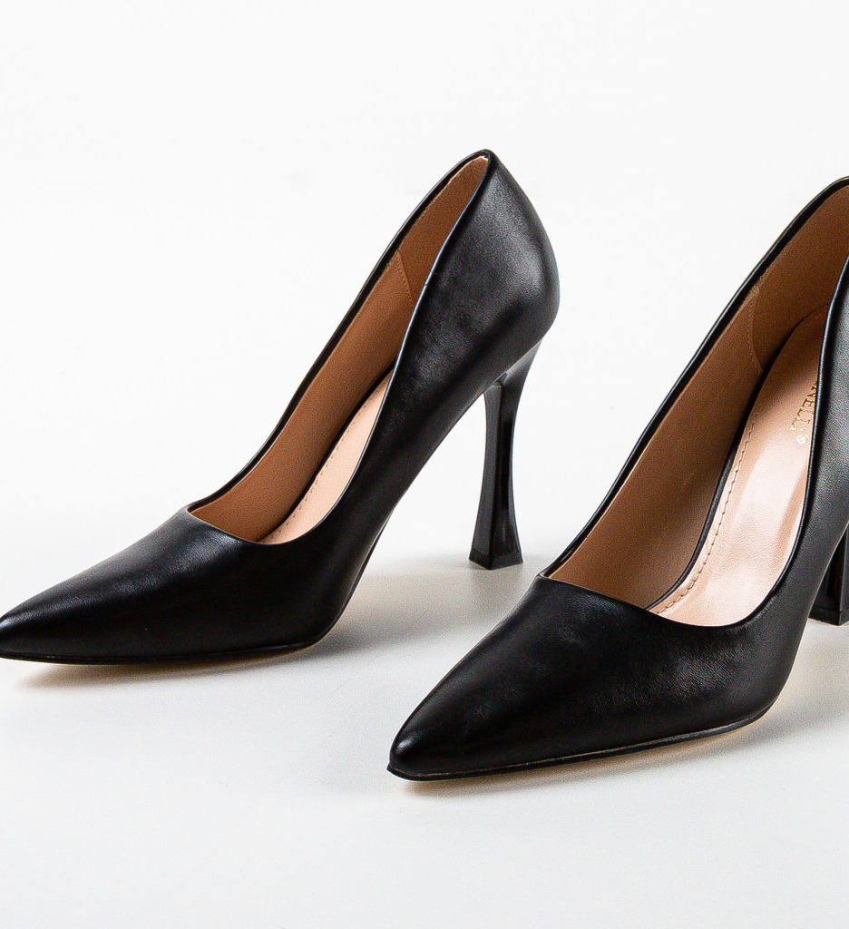 Pantofi cu Toc Pakun Negri – Eleganță Asigurată - imagine 5