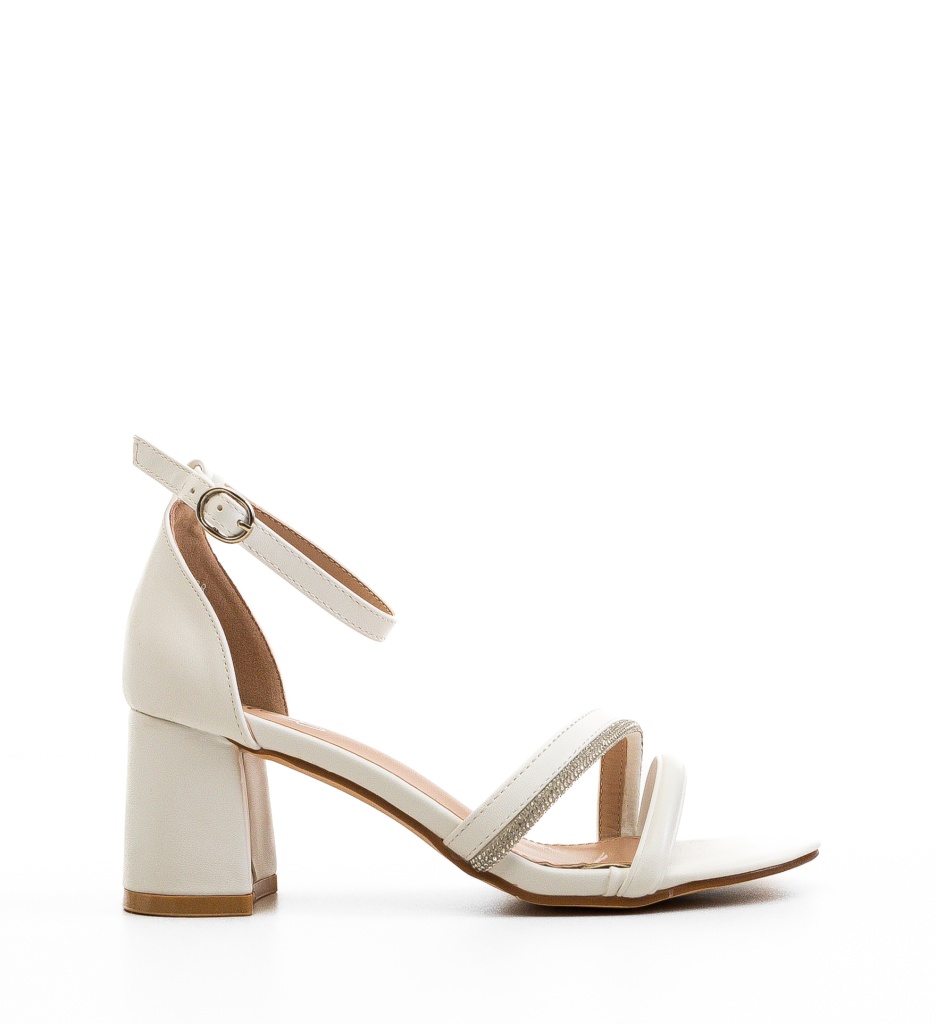 Sandale cu toc Ligge Albi | Eleganță și Stil - imagine 2