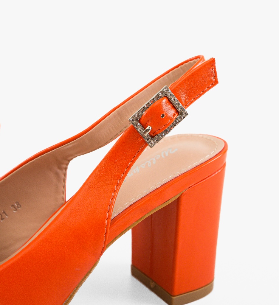 Pantofi Toc Leona Portocalii - Eleganță Asigurată - imagine 7