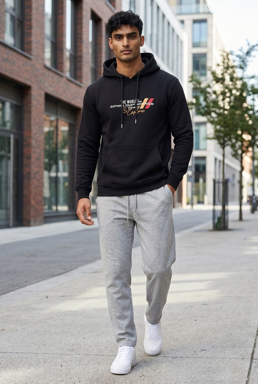 Hanorac barbati slim fit negru 13532