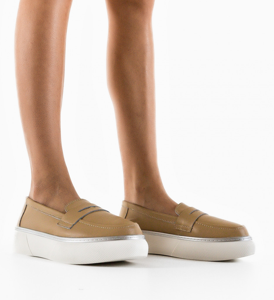 Pantofi Casual Dama Bej Prossy - Confort & Stil - imagine 2