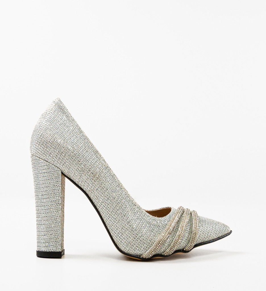 Pantofi Dama Jusyne Argintii - Eleganță și Stil - imagine 2