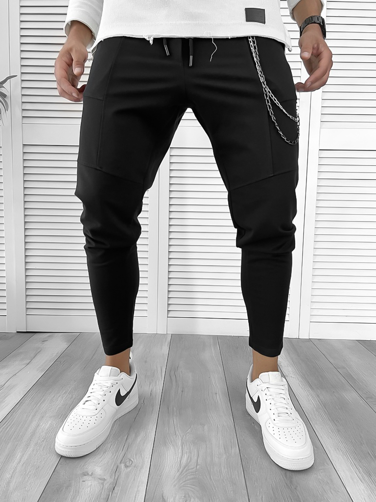 Pantaloni Trening Negri Conici | Stil și Confort