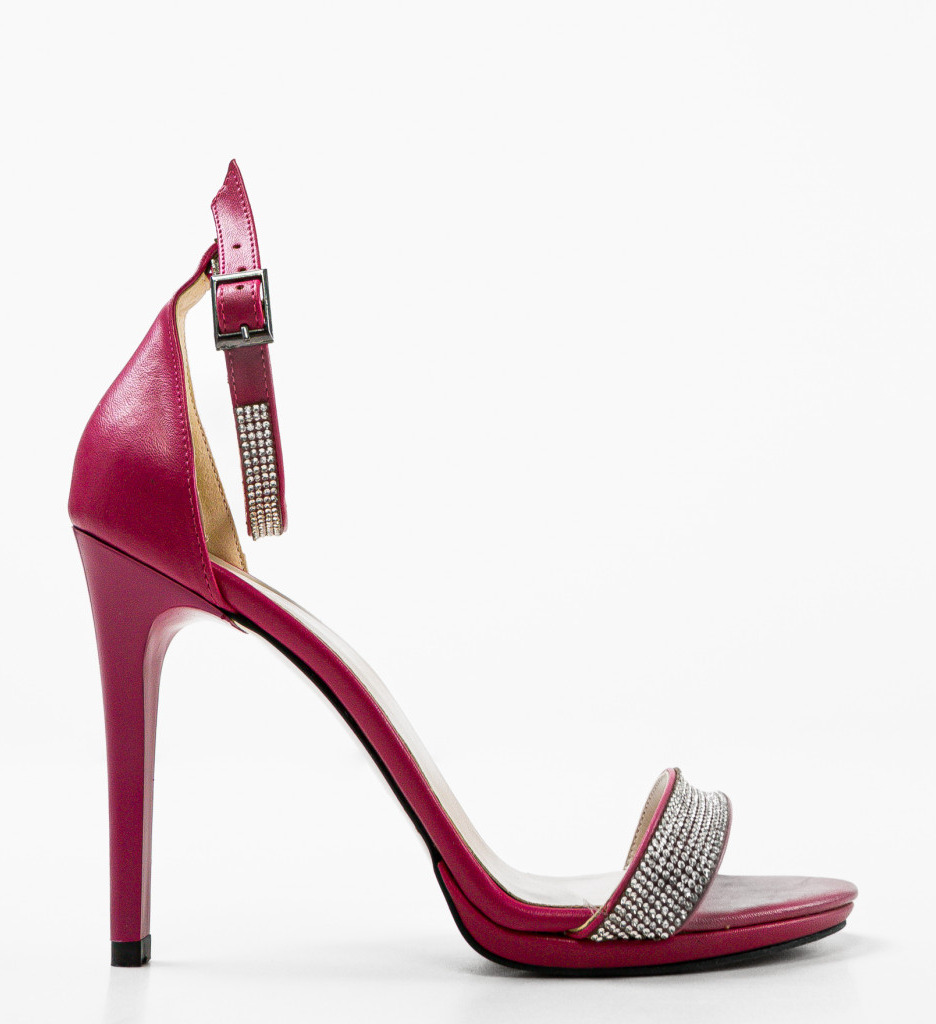 Sandale Cincil Fuchsia cu Toc Elegante - imagine 5